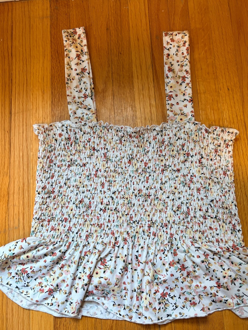 Smocked Floral Ruffle Tank Top - Picture 3 of 3